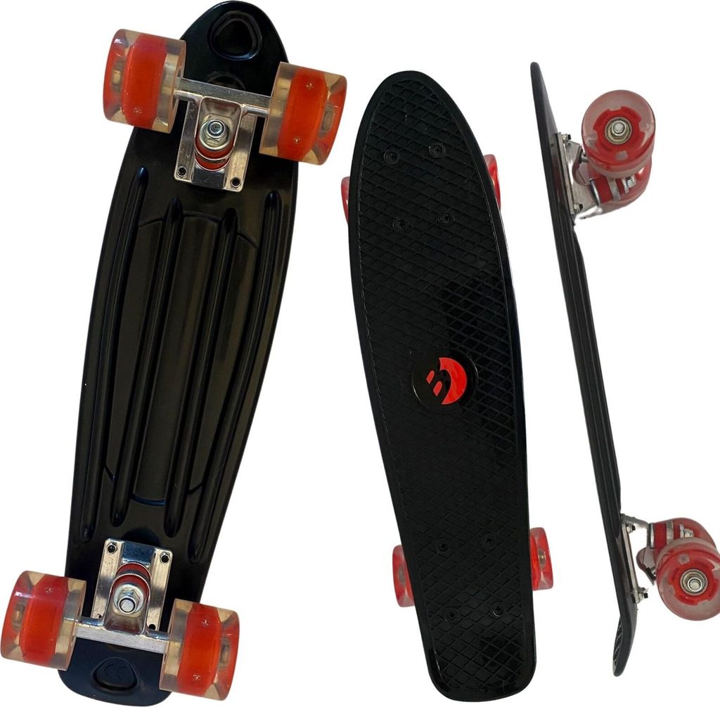 Best Sporting 30345 PP - Skateboard Schwarz LED Retroboard