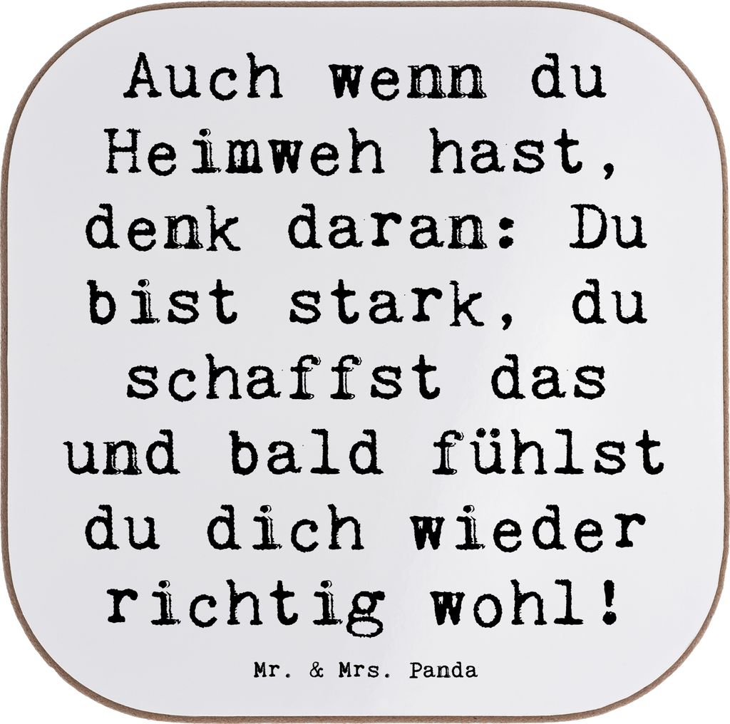 Mr. & Mrs. Panda Untersetzer Glas Spruch Heimweh überwinden Produktbild 