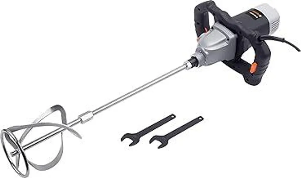 Miscelatore Meister 1400 W, MRW1400-2B-M14 Attacco - Riduttore a 2 velocità - Avviamento graduale - Regolazione elettronica della velocità - Fino a 120 l di materiale miscelato / Miscelatore manuale per vernici, intonaci e massetti / Miscelatore per malta / 5451940