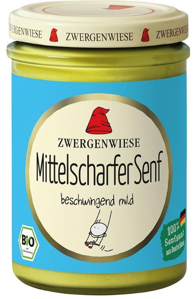 MUSZTARDA ŚREDNIO OSTRA BEZGLUTENOWA BIO 160 ml - ZWERGENWIESE