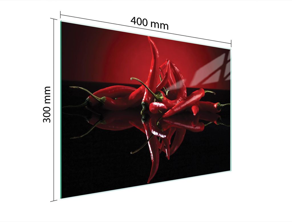 Schneidebrett Herdabdeckplatte Multiglasschneidplatte 40x30 cm Chilli Rot