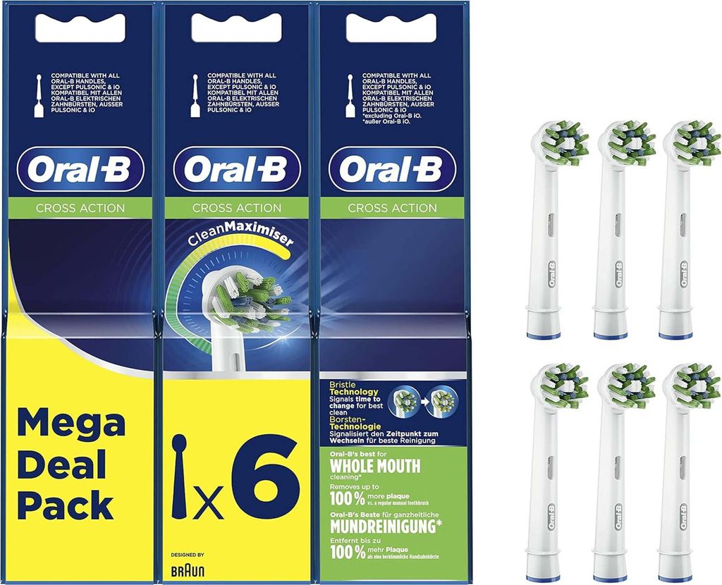 Oral-B Aufsteckbürsten CrossAction 6er Produktbild 
