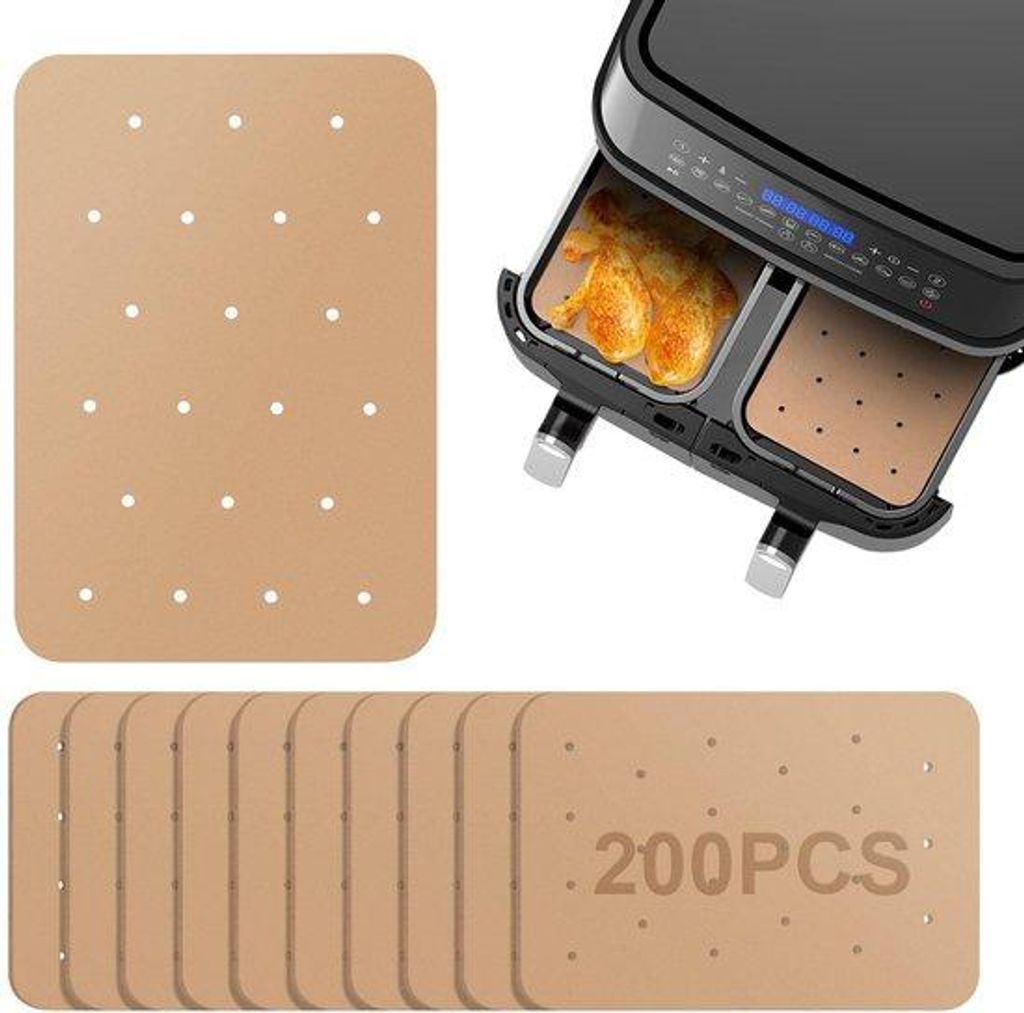 20,6 cm quadratisches Antihaft-Bakpapier, braun, ölabweisend, 200 Stück