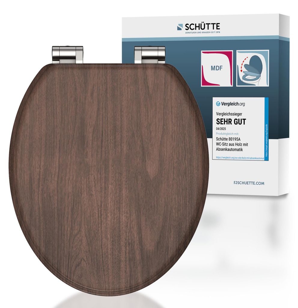 SCHÜTTE MDF WC-Sitz DARK WOOD, mit Absenkautomatik Produktbild 