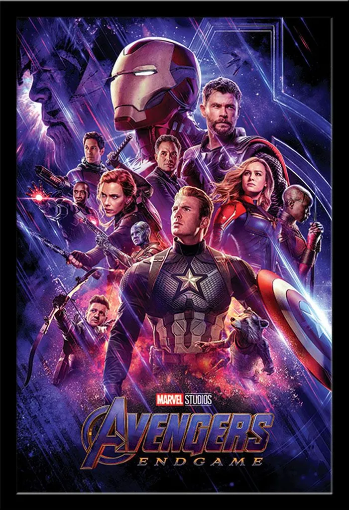 Poster Avengers Endgame Journey's End con Cornice Shinsuke Maxi MDF Nero