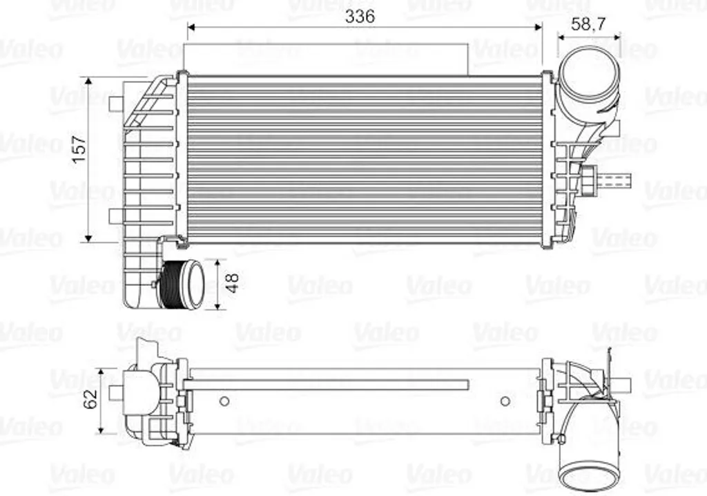 Intercooler pour Ford Transit Connect et Tourneo - Référence Valeo 818604