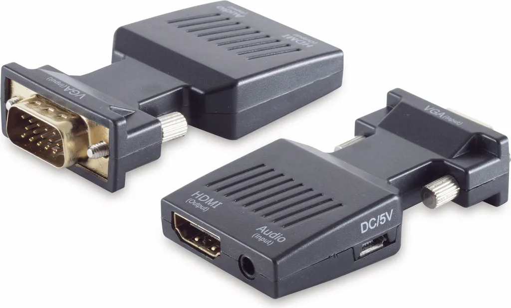 Adattatore VGA a HDMI S/CONN 1080p con Audio Jack 3,5 mm | Offerta