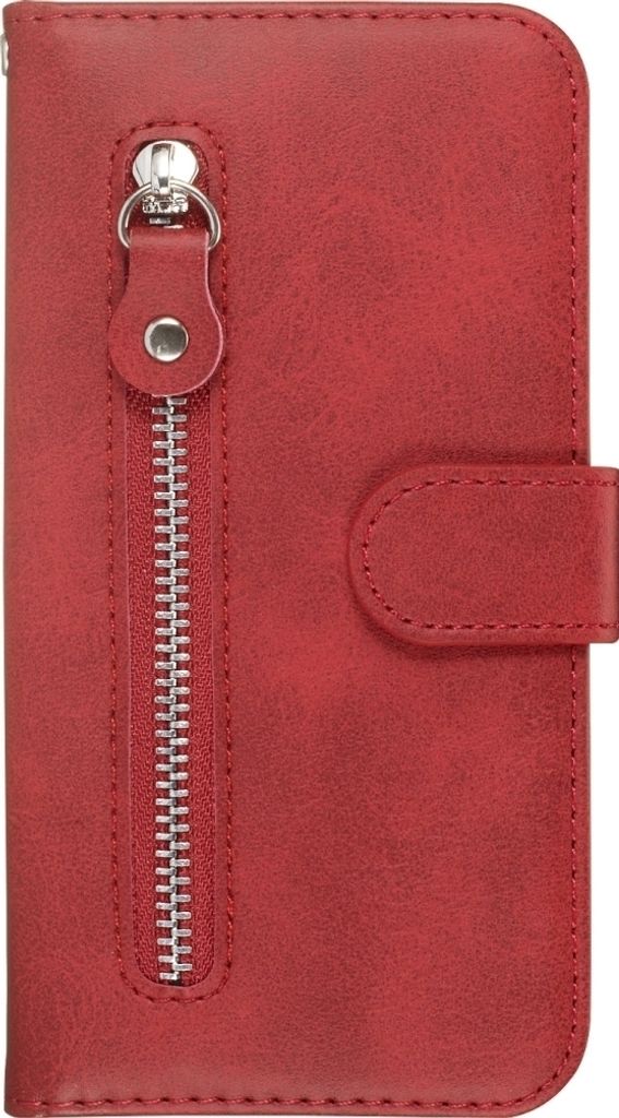 Mobigear Zipper Samsung Galaxy S20 Hülle Klapphülle Geldbörse - Rot