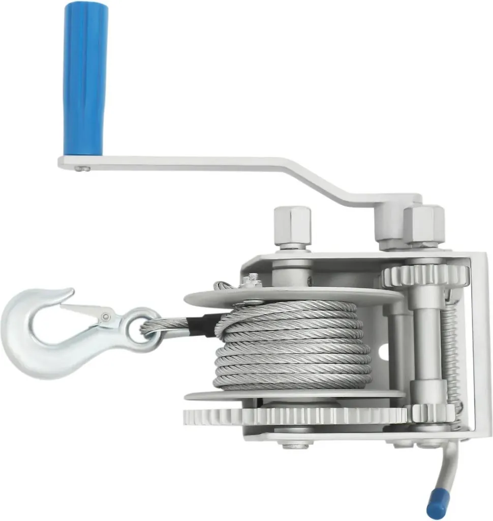 Treuil Manuel à Sangle 1134 kg - Treuil de Halage 3 Vitesses Argenté