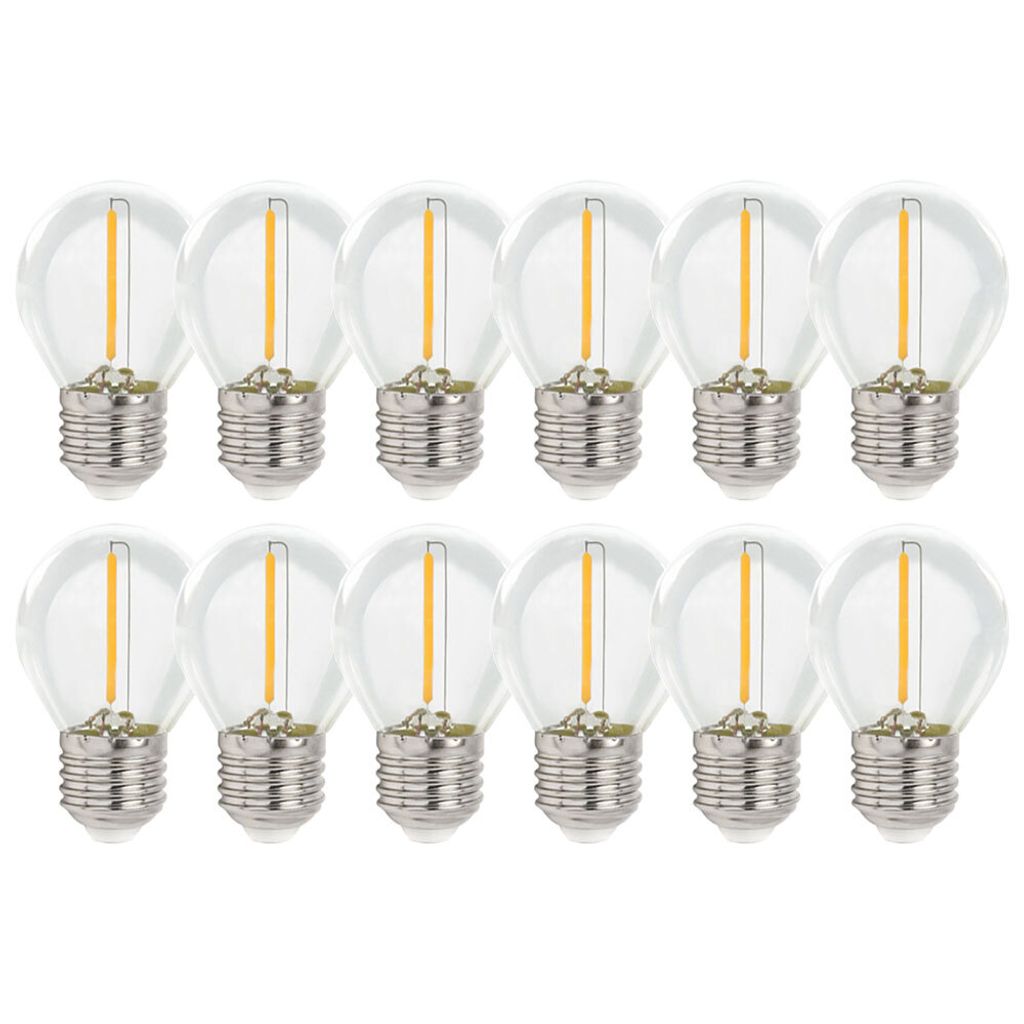 12 x Spectrum LED Filament P45 Tropfen 1W E27 klar 60lm warmweiß 2700K