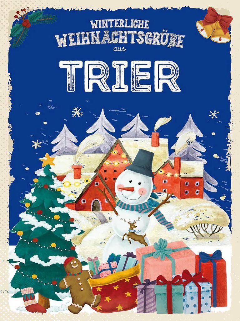 vianmo Holzschild 40x30 cm Weihnachtsgrüße aus TRIER