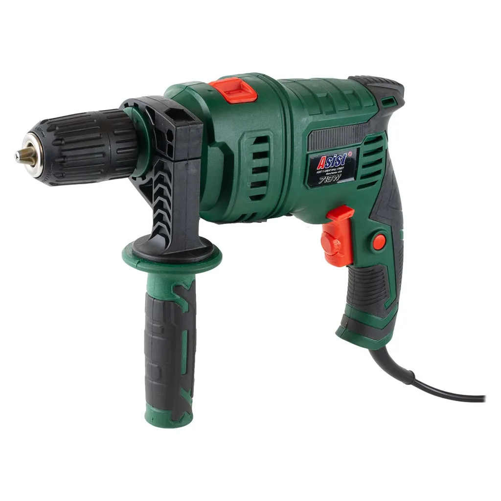 Perceuse ASIST 710W avec mandrin métal 13mm - Coffret de transport noir
