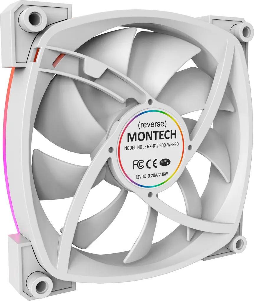 Montech RX120 Ventola PWM per PC, bianca - 2