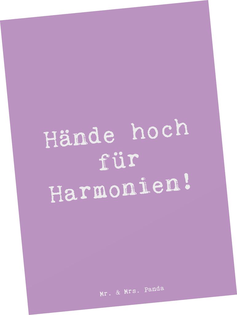 Mr. & Mrs. Panda Ansichtskarte Spruch Theremin Harmonie - Lavendeltraum - Geschenk, electronic music, Grußkarte, Performance, instrument, Postkart...