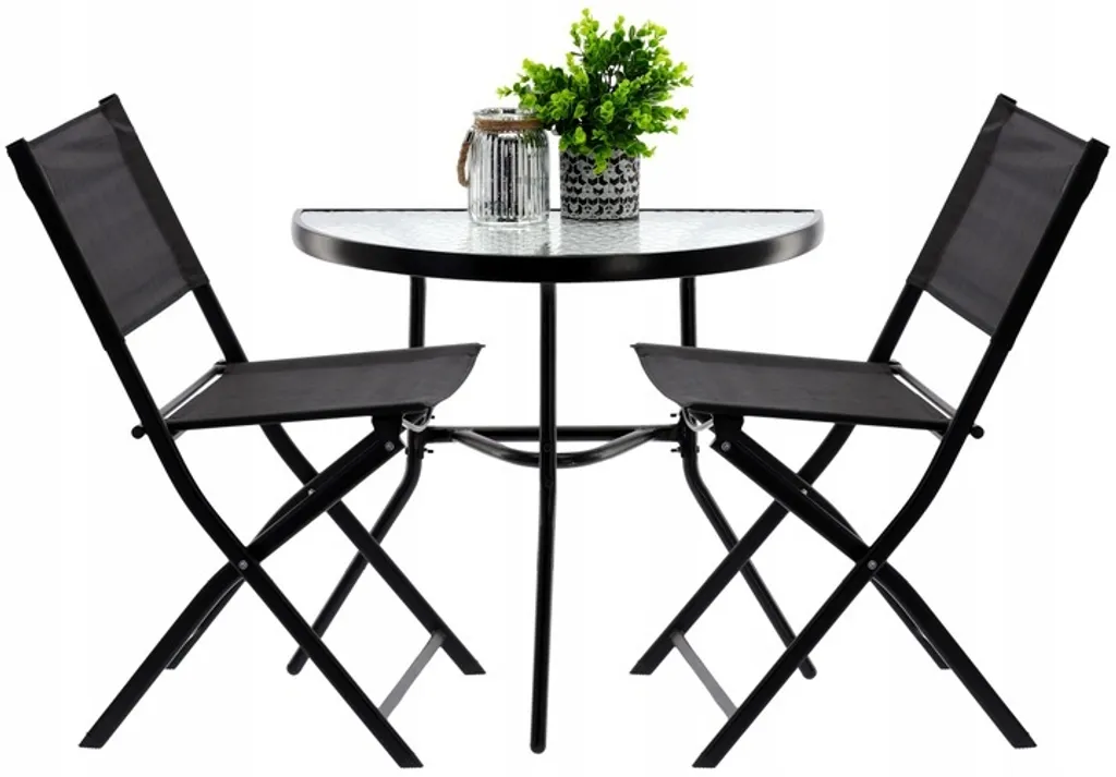 Set Balcone VBChome Nero: Mobili Salvaspazio Pieghevoli 3 Pezzi - 3
