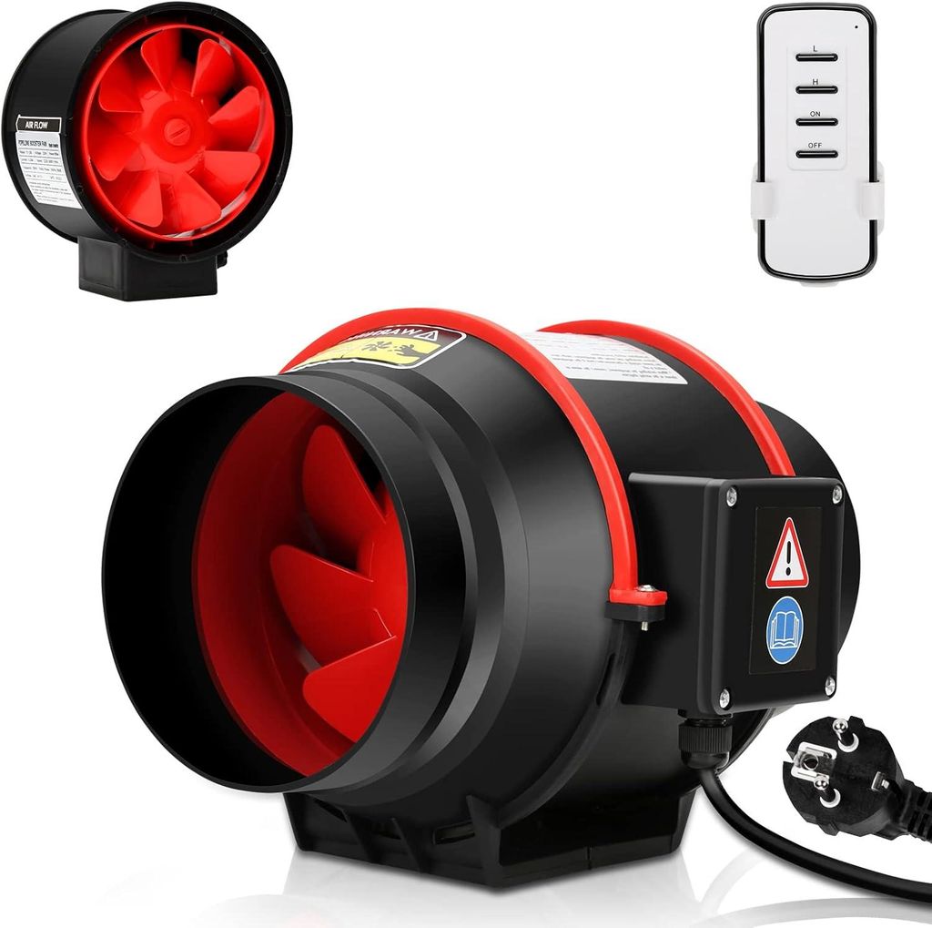 Rohrventilator, 80W 150mm Rohrventilator mit Fernbedienung, Produktbild 