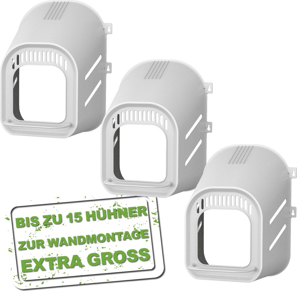 (3er Set) Basic Nest Grau-Legenest für Hühner für bis zu 5 Hühner zur Wandmontage - Hühnernest - Geflügelnest - Hühnerstall