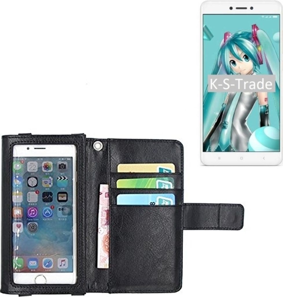 K-S-Trade Handy Hülle Schutz Hülle Kompatibel mit Xiaomi Redmi Note 4X Case mit Displayschutz / Schutzfolie Flip Cover Wallet case Etui Hülle