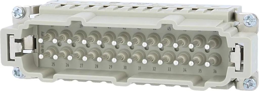 Insert Mâle 24 Pôles pour Câblage Armoire Électrique Han 24ES Press 16A