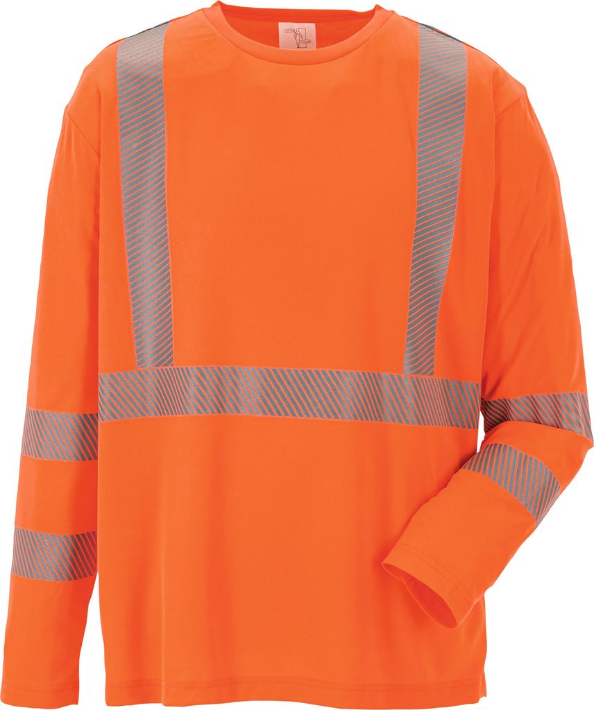 Planam Norit Warnschutz T-Shirt langarm Gr. 3XL orange