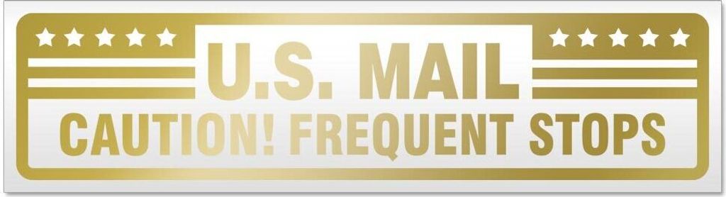 Kiwistar U.S. Mail Frequent Stops Magnetschild Schild magnetisch - 30cm Gold - Magnetfolie für Auto PKW Kfz