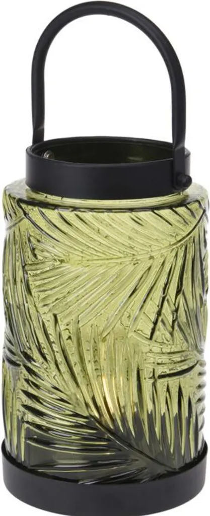 Lanterne LED en verre coloré de 26 cm pour une décoration authentique