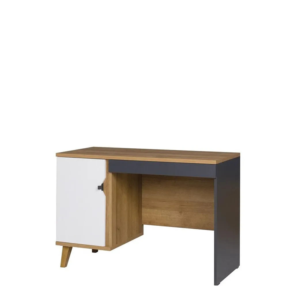 Bureau JURUPA chêne doré et graphite blanc - Table de travail moderne