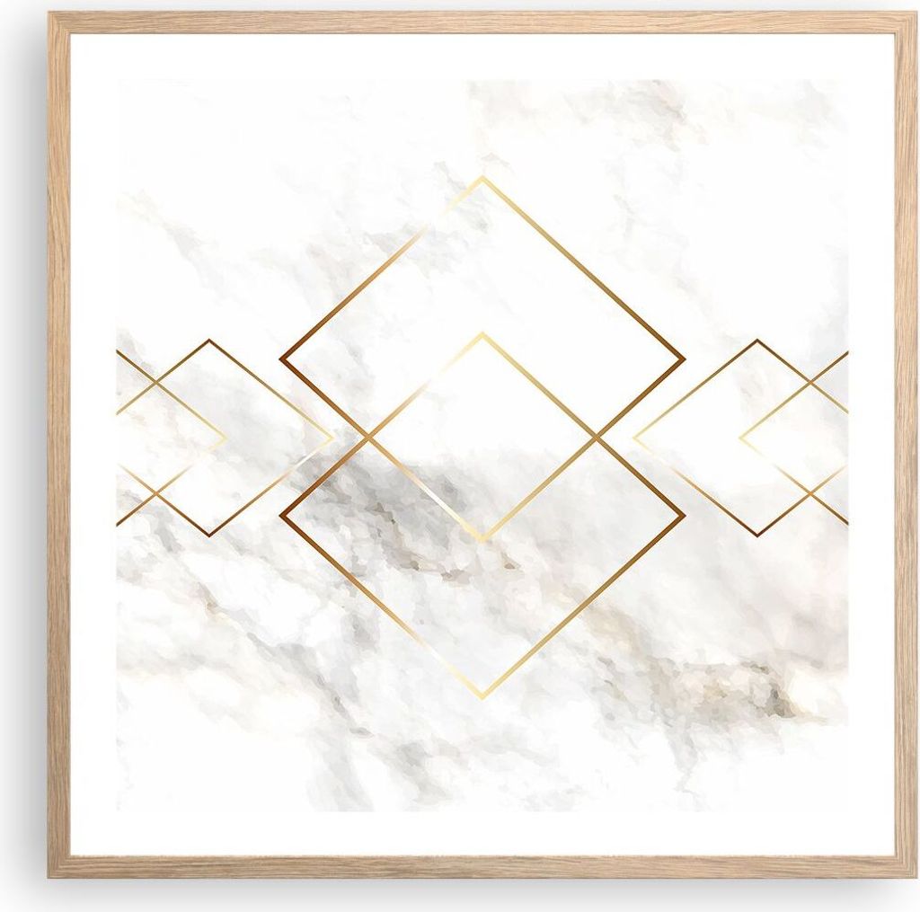Gerahmtes Poster - Rahmen in heller Eiche - Abstraktion modern - 60x60 cm - Wand Bild - Wanddeko - Wandbilder - Wandposter - Bilderrahmen - Bilder ...