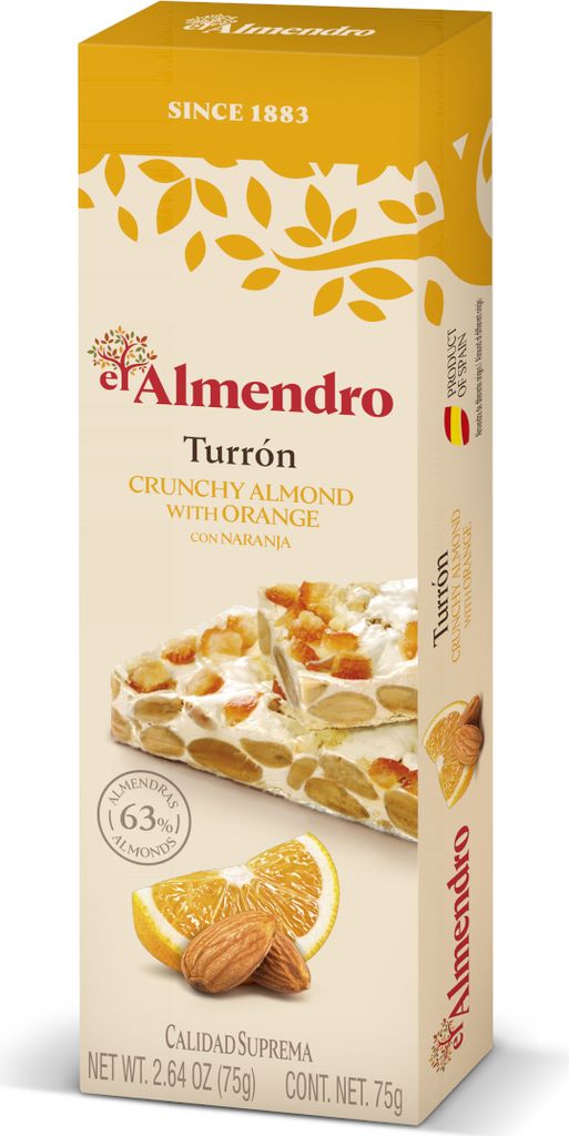 El Almendro Turron con Naranja mit kandierter Orangenschale 75g