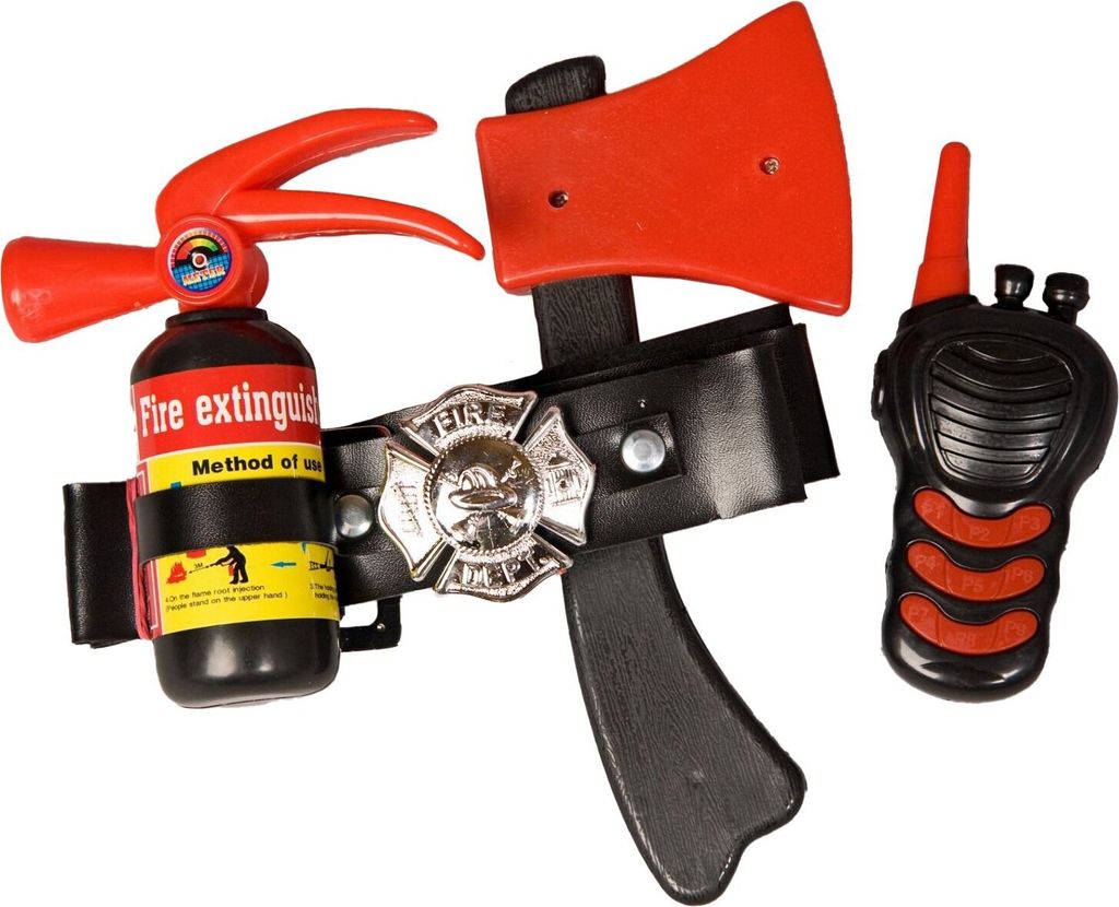 Feuerwehr-Set: Gürtel, Feuerlöscher, Beil, Funk Produktbild 