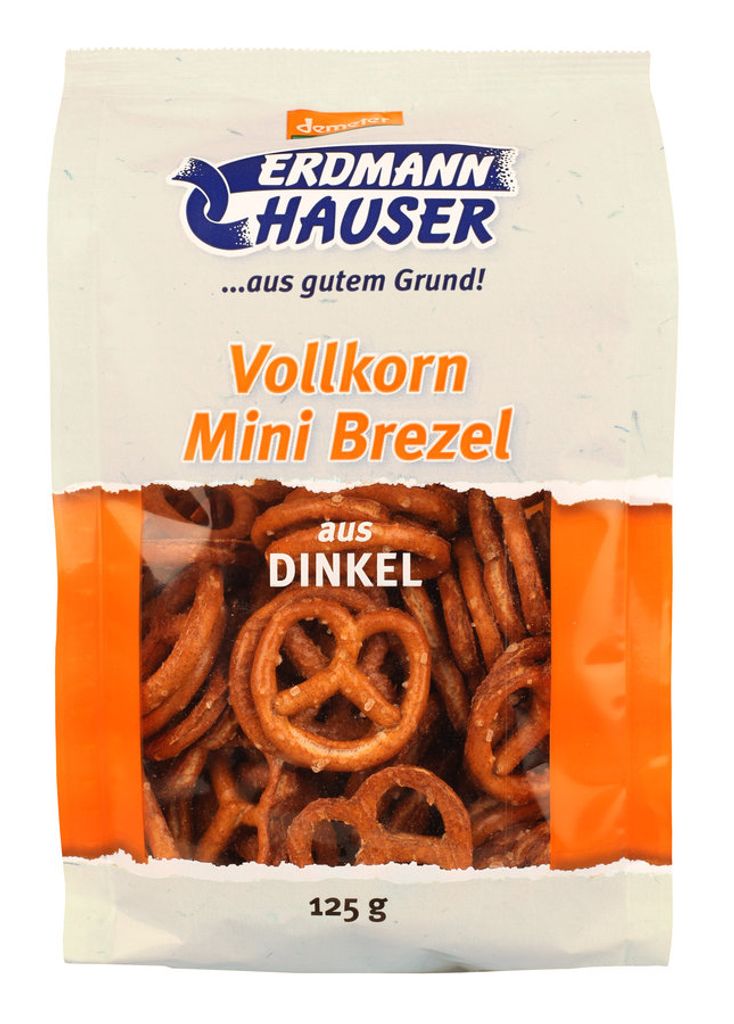 Vollkorn Mini Brezel - Dinkel 125g | ERDMANNHAUSER Produktbild 