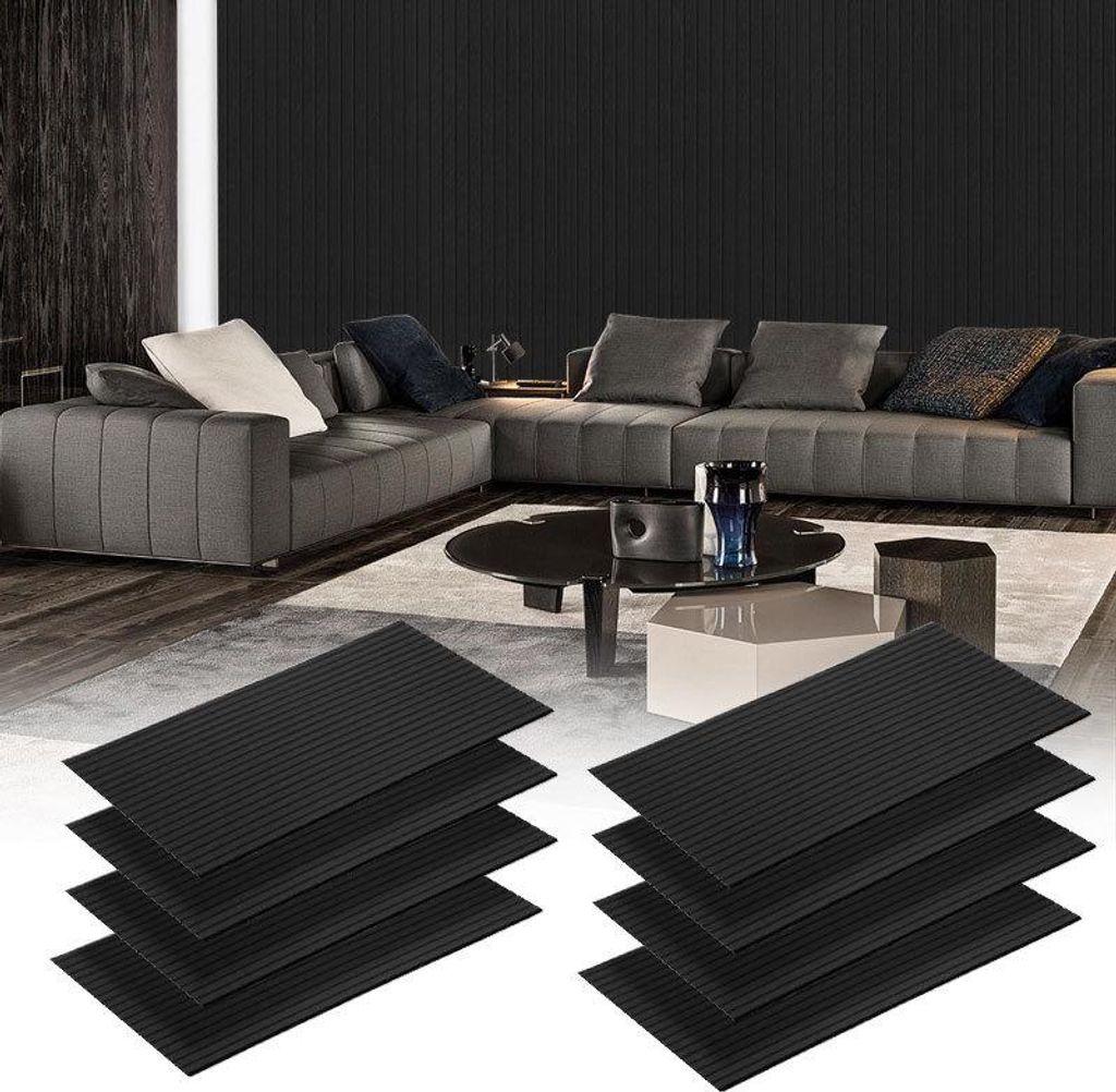 Jayseuw 8 Stück Akustikplatten selbstklebend Schallschutzplatten Hohe Dichte Wandpaneel Schwarz