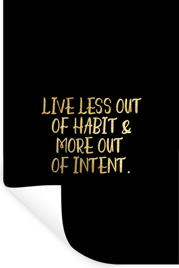 MuchoWow Wandtattoo Wandsticker Wandaufkleber Zitat - Gewohnheit - Gold - Schwarz 40x60 cm Selbstklebend und Repositionierbar - Wierderverwendbar...