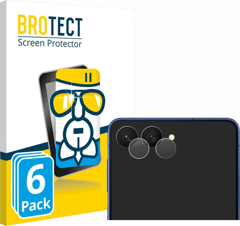 6x BROTECT Schutzglas für Samsung Galaxy Z Flip 7 (NUR Kameraschutz) Schutzfolie Panzer Folie Glas Display Schutz klar