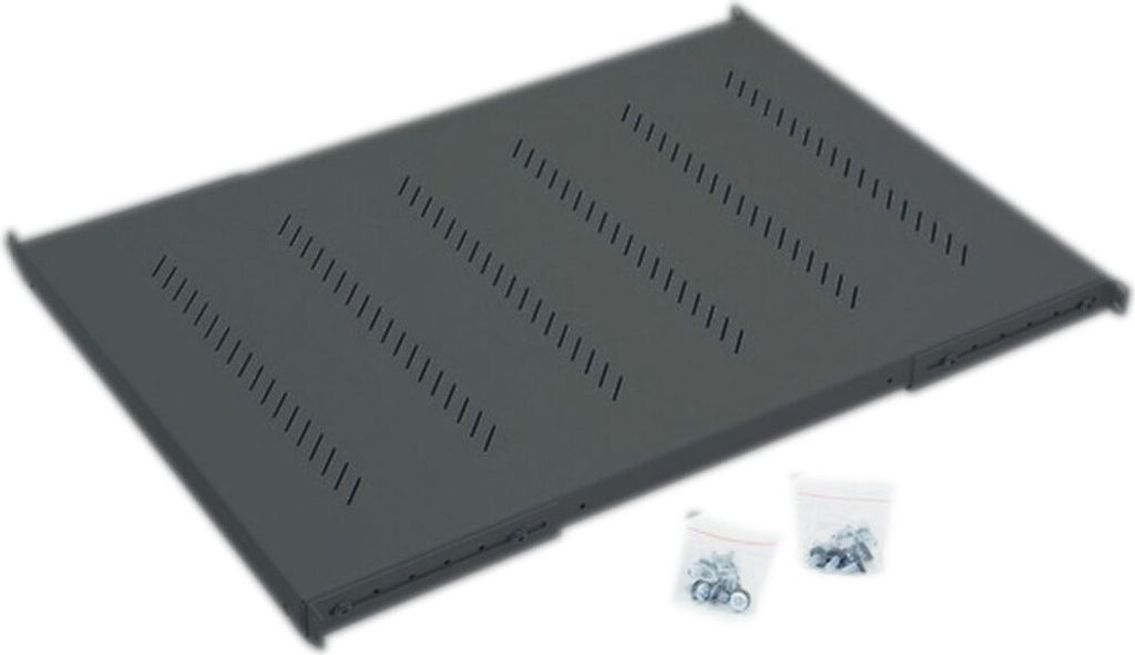 Tritón RAB-UP-750-H4 19" Schwerlast-Fachboden perforiert, 1HE, 750mm, bis 150kg, Triton RAB-UP-750-H4, schwarz