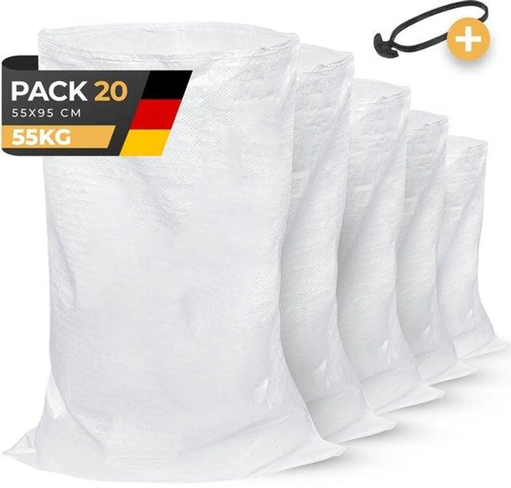 Sac à gravats anti-déchirure 55 kg - Solution pour chantiers propres - 20 sacs