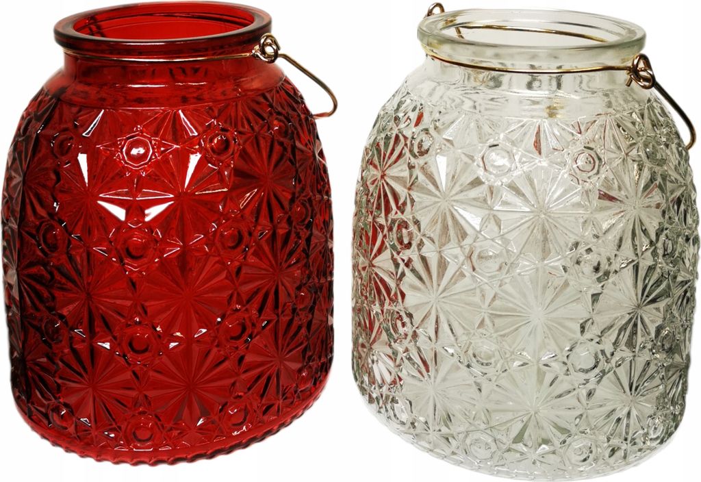 Dekorativer Glas-Kerzenhalter 17 cm