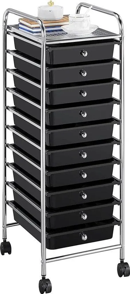 Étagère de salle de bain colonne avec 10 paniers de stockage noir 90 cm