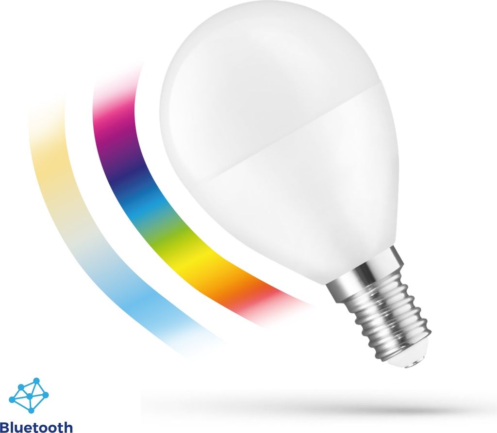 Spectrum LED E14 G45 EASY SMART APP 4,9W = 42W bunt 520lm BLUETOOTH 2700K-6000K DIMMBAR