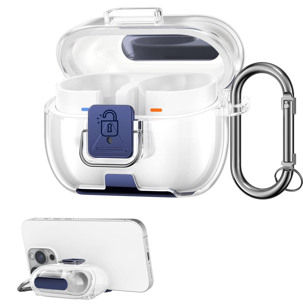 kwmobile transparentes Kopfhörer Case kompatibel mit Samsung Galaxy Buds 3 / Galaxy Buds 3 Pro Hülle - Headphones TPU Cover mit Standfunktion und