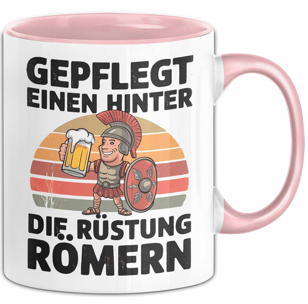 Bierliebhaber Biertrinker Faultier Tasse Geschenk Lustige Geschenkidee Spruch Gepflegt Einen Hinter Die Rüstung Römern (Rosa)