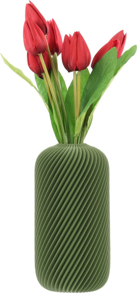 3D Druck Deko Vase Flasche für Kunstblumen Blumenvase Trockenblumen für Pampasgras Höhe 20cm Grün Vase für Bauklotzblumen