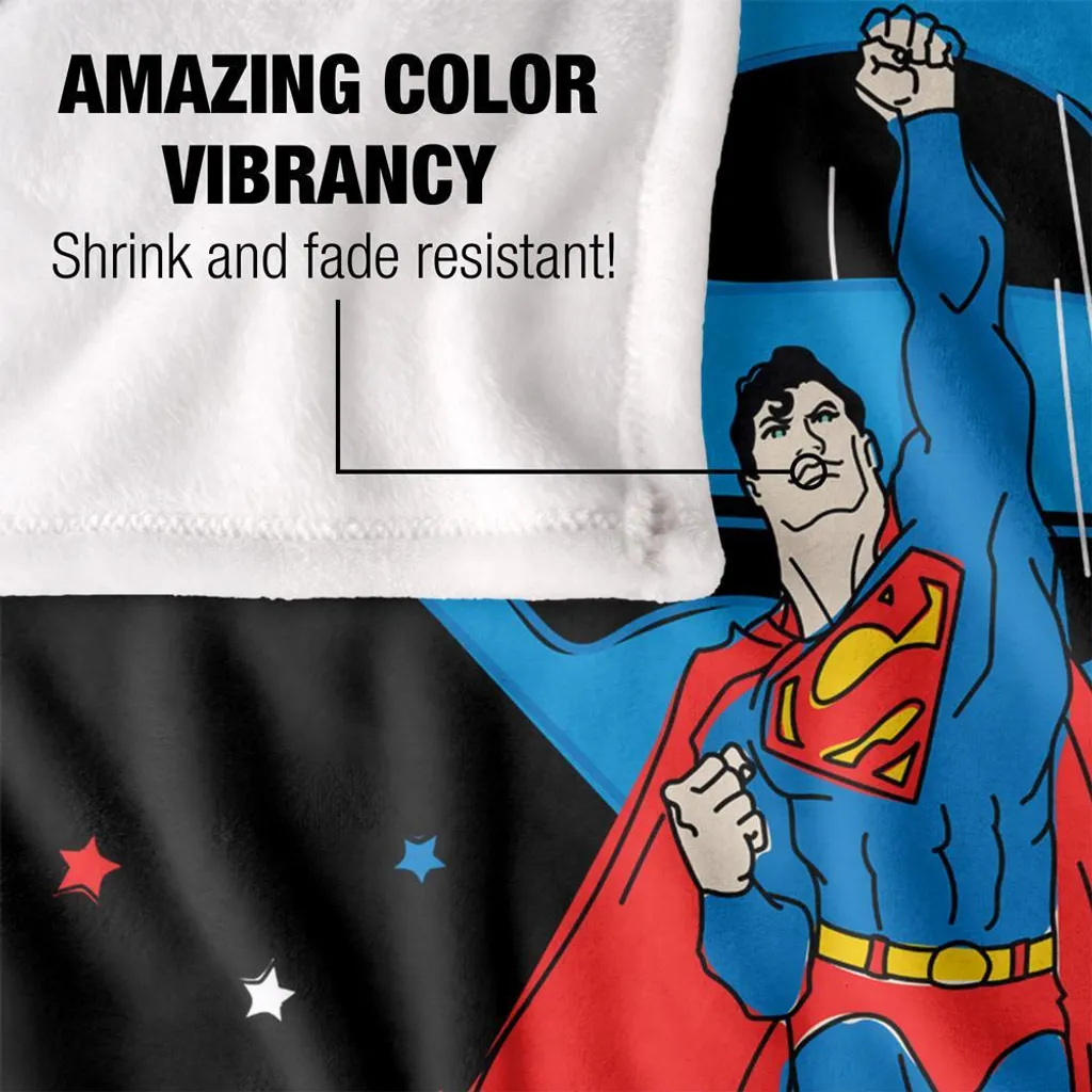 Superman Couverture Action Pose TV19040 - Plaid Polaire Doux Multicolore