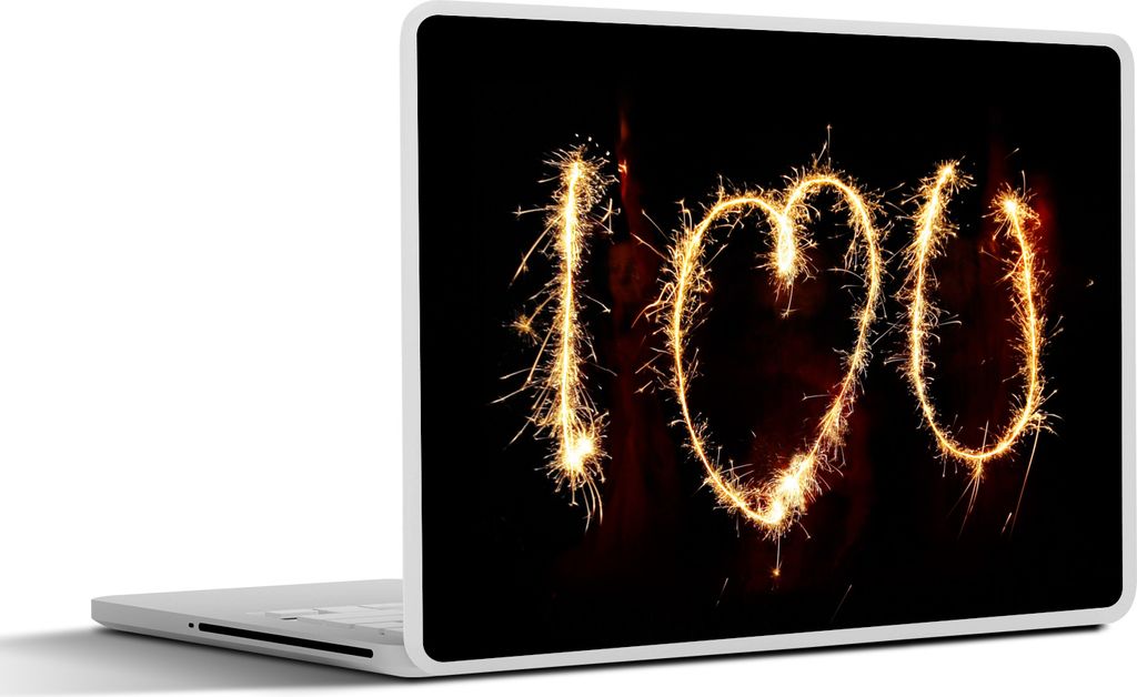 MuchoWow Laptop Aufkleber Sticker Cover Ich liebe dich mit Sternen geschrieben 32.5x23.5 cm - Sticker für Laptop - Selbstklebend