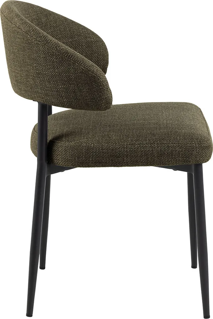 Chaise Edina tissu vert confortable pour finir avec les douleurs de dos