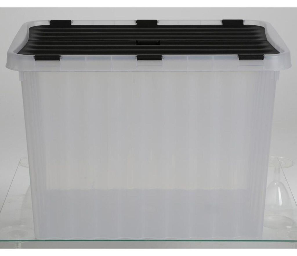 8x Boîtes à vagues 24L 43x30x30cm Transparent Couvercle Image du produit 