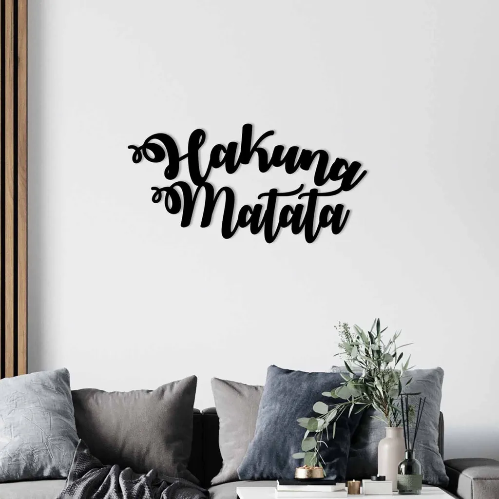 Wallity Hakuna ENZ1101 Nero - Decorazione Casa Metallo 70x35