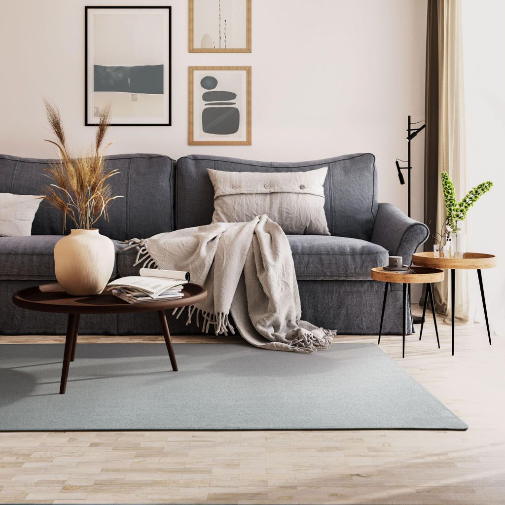 Steffensmeier Kurzflorteppich Cambridge Young | Teppich für das Wohnzimmer, Jugendzimmer in Silber, Größe: 80x250 cm