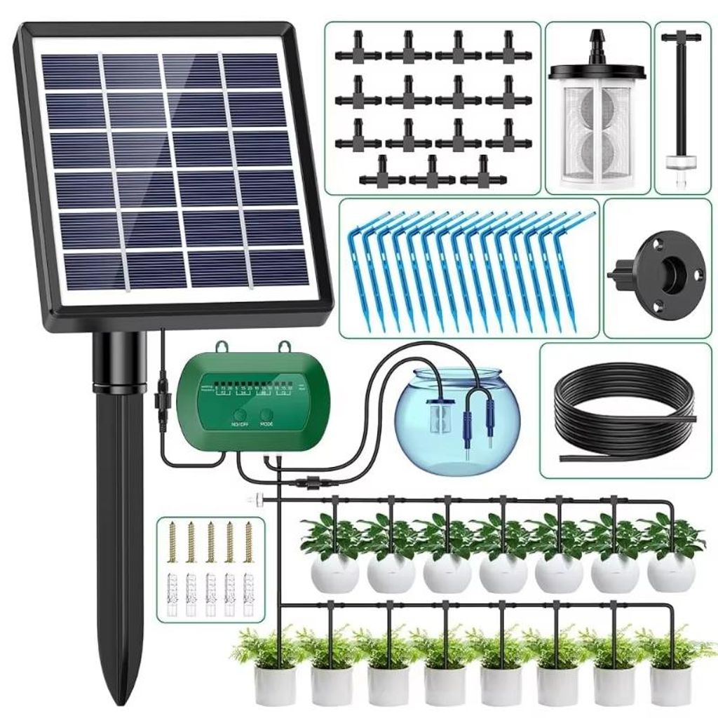 Solar Bewässerungssystem 15M Automatisch mit Timer und Akku Produktbild 