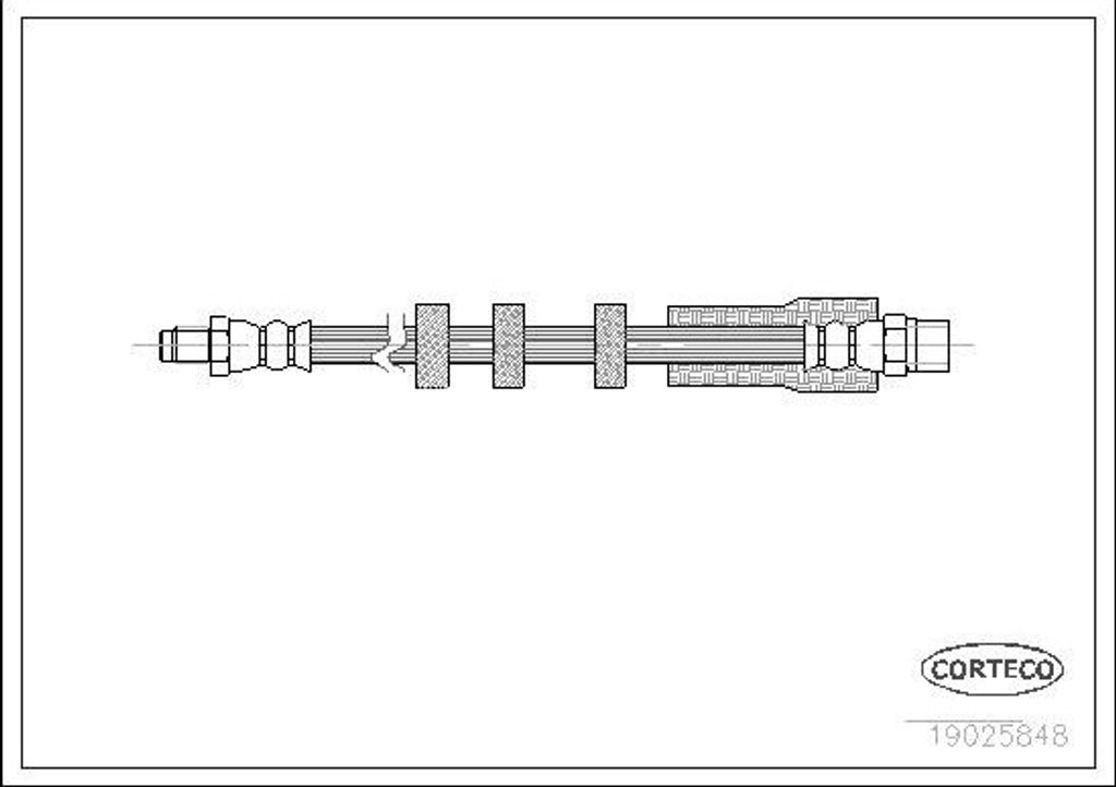 CORTECO 19025848 Bremsschlauch Hinten für VOLVO V70 I (875, 876) S80 I (184) C70 I Cabrio (873) C70 I Coupe (872) S70 (874) P 1800 Coupe (P18)